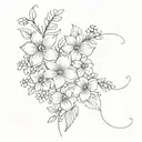 3  forget me not flowers arc tattoo design idea