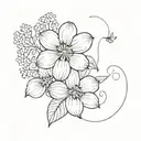3  forget me not flowers arc tattoo design idea