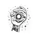 a hand almost touching a star which is bleeding  tattoo design idea