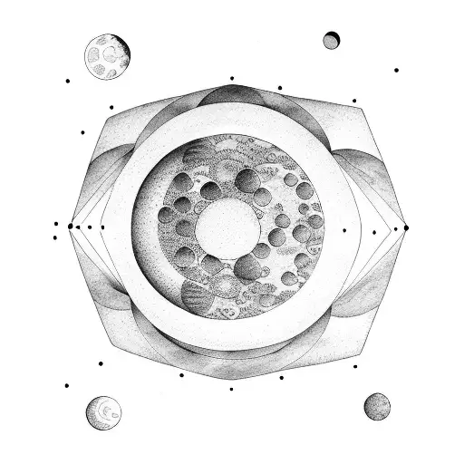 lunar phases tattoo design idea