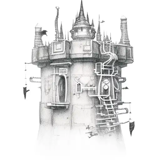 Wizard in Tower, With a AR15 and NVGs tattoo design idea