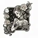 moon lesbian tattoo design idea