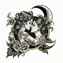 moon lesbian tattoo design idea
