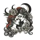moon lesbian tattoo design idea