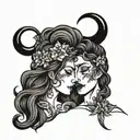 moon lesbian tattoo design idea