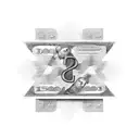 A stack of cash with circuit patterns intertwined, symbolizing the intersection of money and technology tattoo design idea