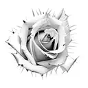 a rose surrounded by spikes tattoo design idea