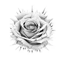 a rose surrounded by spikes tattoo design idea