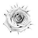 a rose surrounded by spikes tattoo design idea