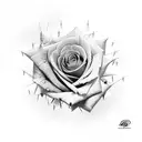 a rose surrounded by spikes tattoo design idea