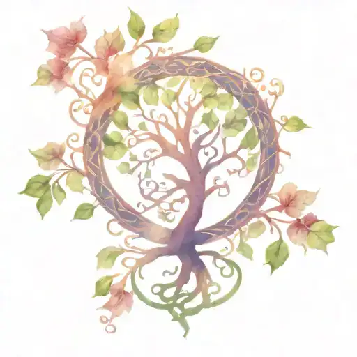 tree of life Celtic design incorporating elements tattoo design idea