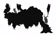 Fallen tree with kodamas from princess mononoke waldgeister tattoo design idea