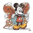 draw me Mickey Mouse as though it sketched for use as a tattoo  tattoo design idea