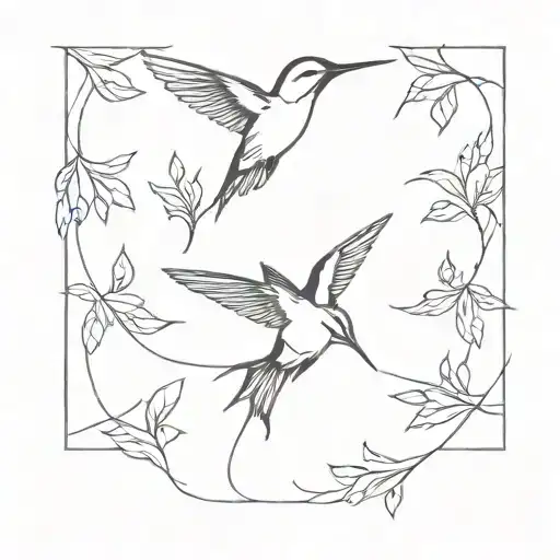 hummingbird fermata sunbeams tattoo design idea
