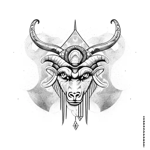 Aries with purple and green chakra tattoo design idea