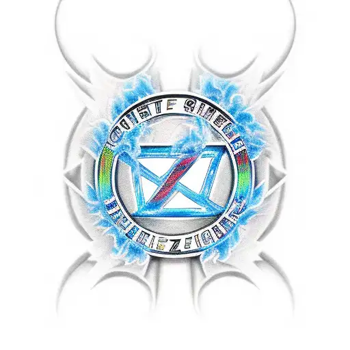 ghost rider blue flames, semi colon, and The letter Z tattoo design idea