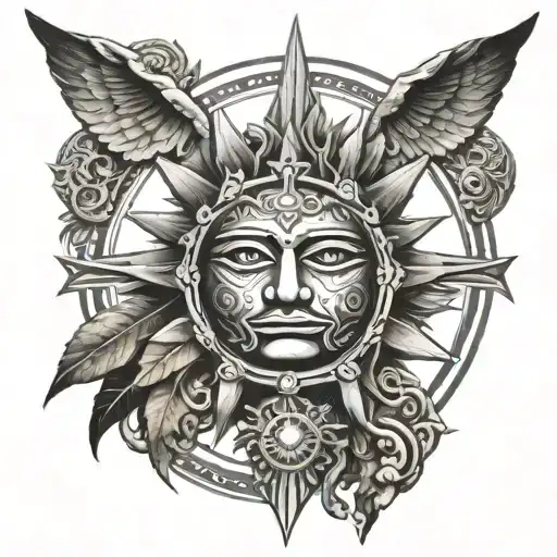 God viracocha sun god tattoo design idea