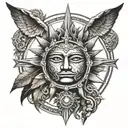 God viracocha sun god tattoo design idea