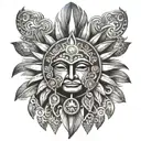 God viracocha sun god tattoo design idea