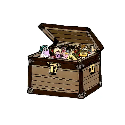 treasure chest on top of corral tattoo design idea