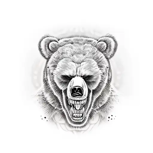 Zombi bear tattoo design idea