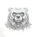 zombie bear tattoo design idea