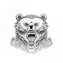 zombie bear tattoo design idea