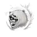 zombie bear tattoo design idea