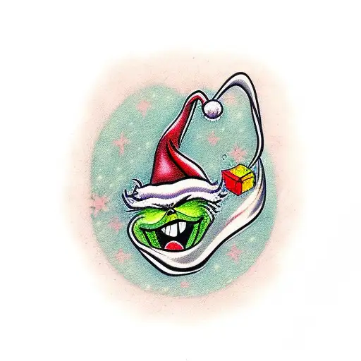 funny grinch  tattoo design idea