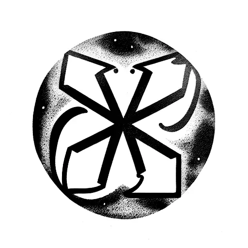 atomic star tattoo design idea