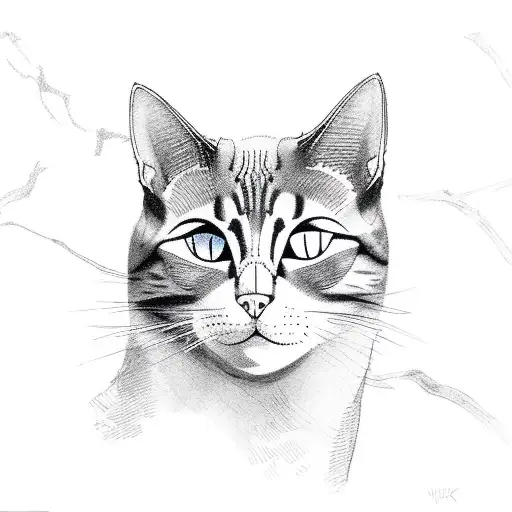 fierce cat in forest tattoo design idea