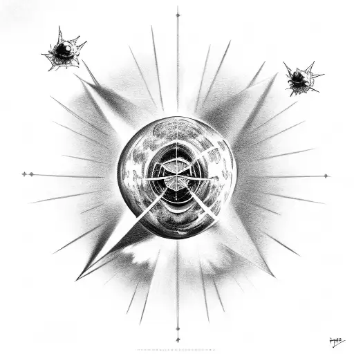 Icarus falling Star Atom tattoo design idea