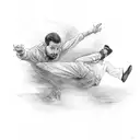 falling man tattoo design idea