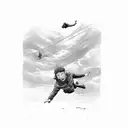 falling man tattoo design idea