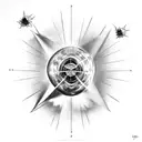 Icarus falling Star Atom tattoo design idea