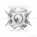 Icarus falling Star Atom tattoo design idea