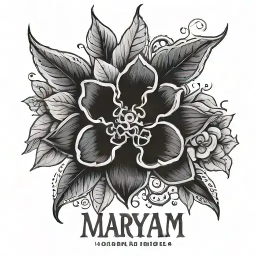 with name Maryam   tattoo design idea