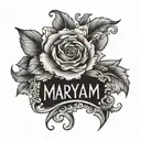with name Maryam   tattoo design idea