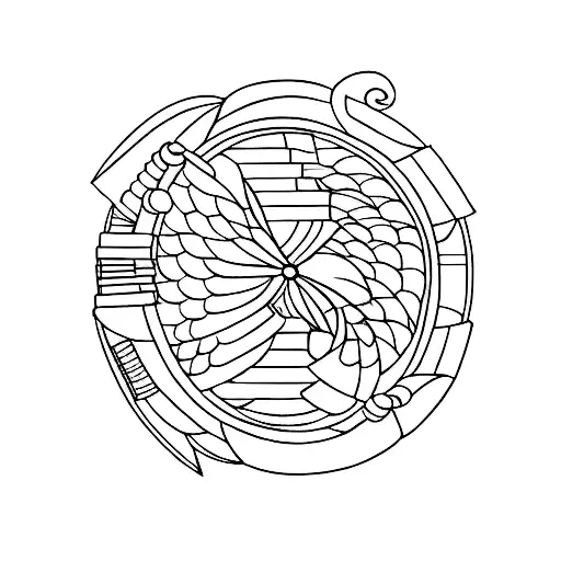 book fan tattoo design idea