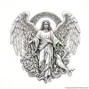 religious, angels, tattoo design idea