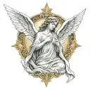 religious, angels, tattoo design idea