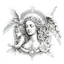religious, angels, tattoo design idea