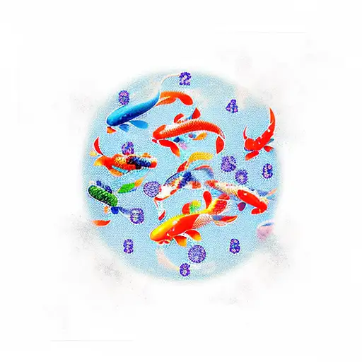 Koi Fish clocks tattoo design idea