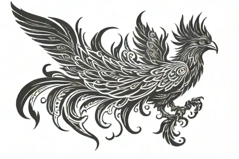 Phoenix bird tattoo design idea