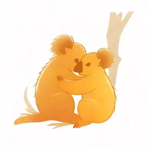 mummy and baby koala bears hugging each other tattoo design idea
