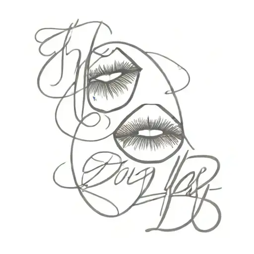 a kiss the color of lips in which the date 11/14/24 is beautifully written and under the kiss the inscription (everything for you) is written in black tattoo design idea