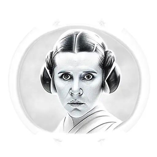 Young Princess Leia Portrait tattoo design idea
