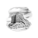 giants causeway and Edinburg castle tattoo design idea