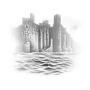 giants causeway and Edinburg castle tattoo design idea