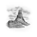 giants causeway and Edinburg castle tattoo design idea